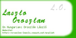 laszlo oroszlan business card